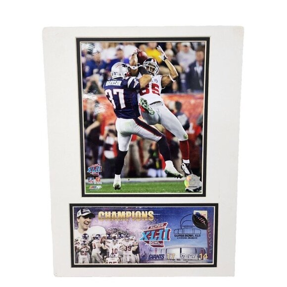 Double Matted NY Giants Harrison Super Bowl XLII Photo & Event Cover 12x16 NFL - Picture 1 of 8